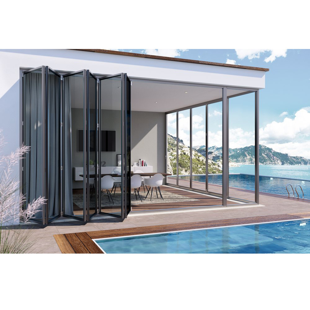 Advance Cost-effective Insulated Soundproof Interior Bifold Doors Aluminium Exterior Bi Fold Accordion Patio Doors