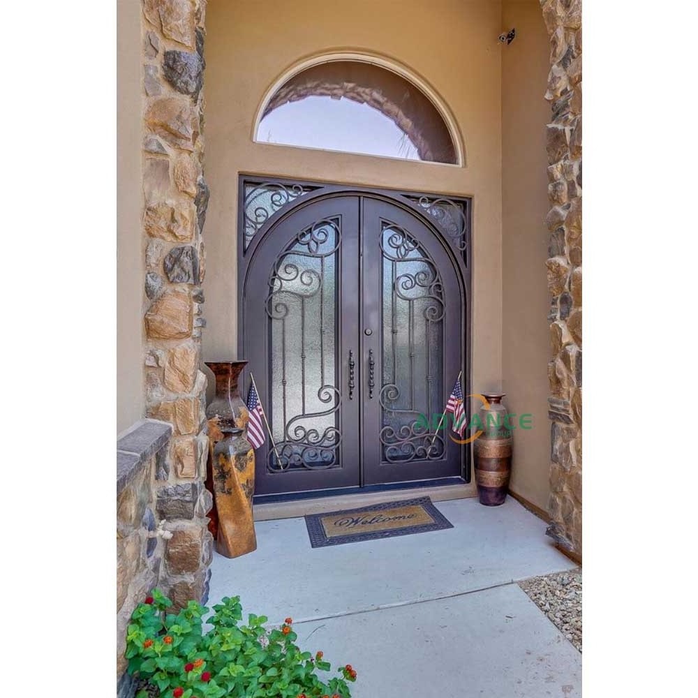 Entry Door Design Entrance Security Wrought Iron Door With Glass