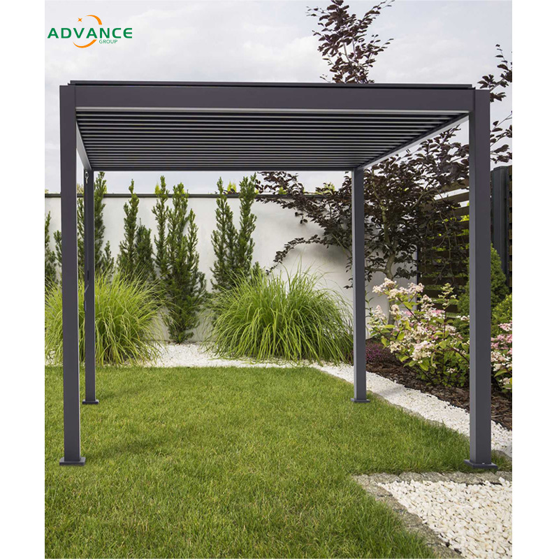 Advance    Terrace Louvered Roof Garden Gazebo Outdoor Sunahde Motorized Aluminium Bioclimatic Pergola