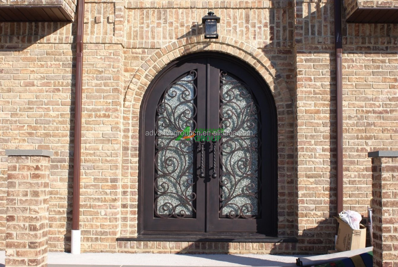 Entry Door Design Entrance Security Wrought Iron Door With Glass