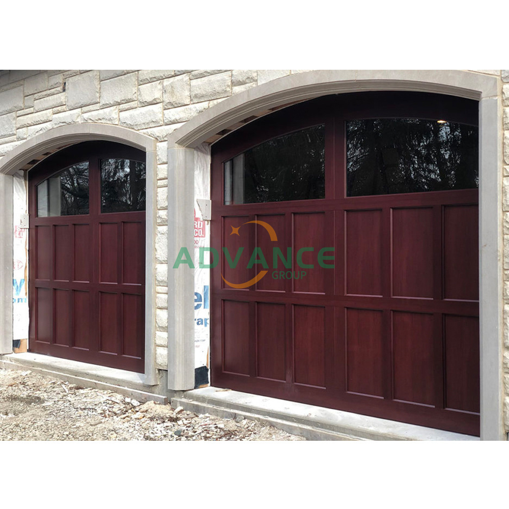 Mahogany Wood Sectional Garage Door Aluminum Overhead Insulated 9x8 Flap Wooden Garage Door walnut wooden garage door on Sale