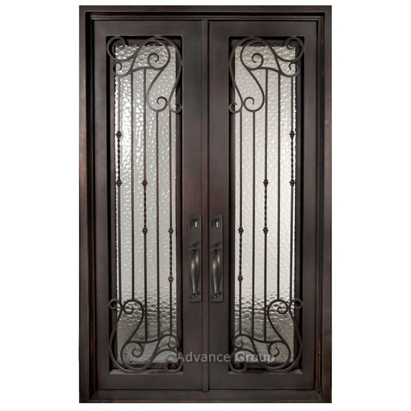 Best quality European Security Home Arched Single Double Main Entrance Front Entry Wrought Iron Door Price