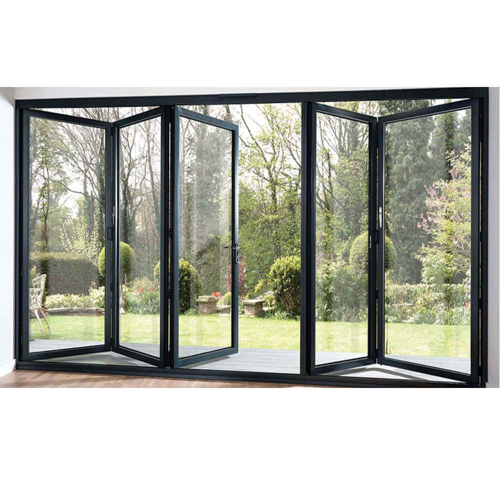 Advance USA Commercial Residential Lowes Glass Aluminum Bi Folding Accordion Bifold Sliding Exterior Door With Locks