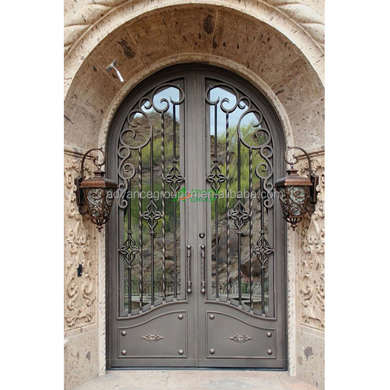 Modern Customized wrought iron front door for wine cellar fabrication