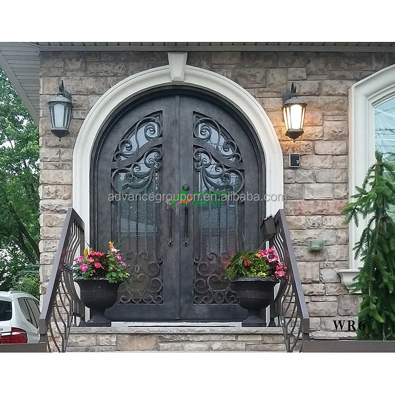 Modern Customized wrought iron front door for wine cellar fabrication