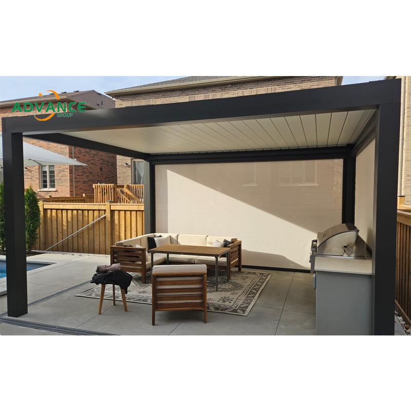 Motorized Aluminio Louver Pavilion Gazebo Ultraviolet-proof Custom Bioclimatic Aluminium Pergola