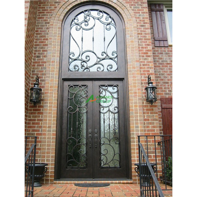 Exquisitely Designed Modern Exterior Arches Double Front Main Wrought Iron Exterior Door Design