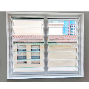 Hurricane proof impact resistance top removable window shades blinds jalousie window single