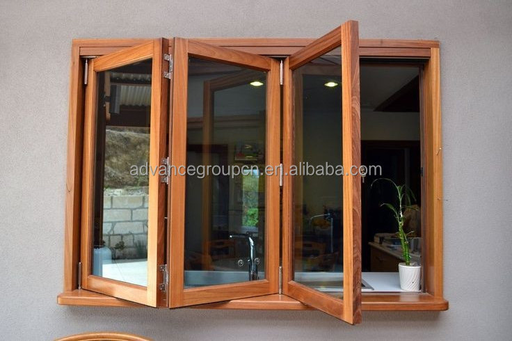 Non-Thermal Break Folding Window Aluminium Folding Balcony Window Folding Glass Windows