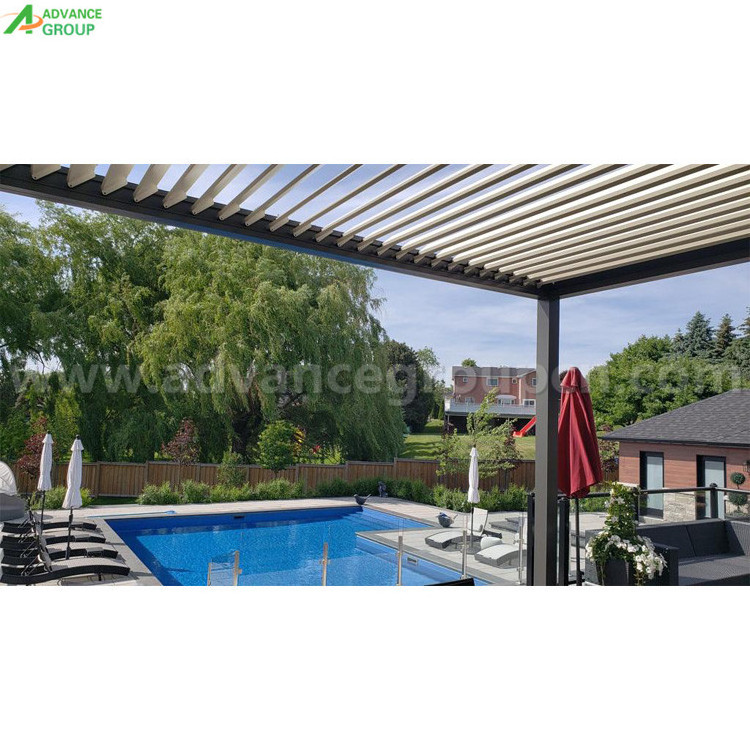 Waterproof Aluminum Patio Deck Outdoor Motorized Louvered Roof Pergola Kits