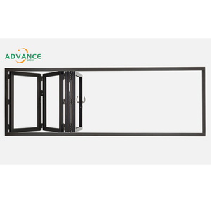 wholesale soundproof horizontal bifold window aluminum tempered glass folding windows