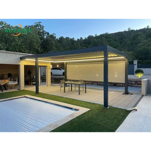 Advance    Terrace Louvered Roof Garden Gazebo Outdoor Sunahde Motorized Aluminium Bioclimatic Pergola