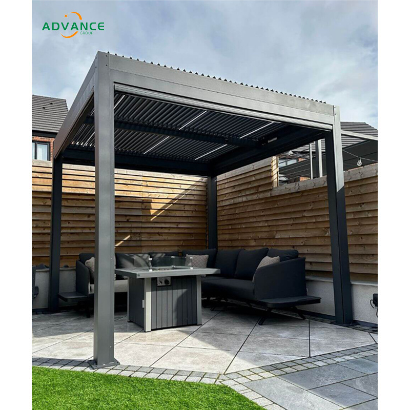 PERGOLA 3x4m Luxury Modern Outdoor Pergola Aluminium Waterproof Roof Metal Garden