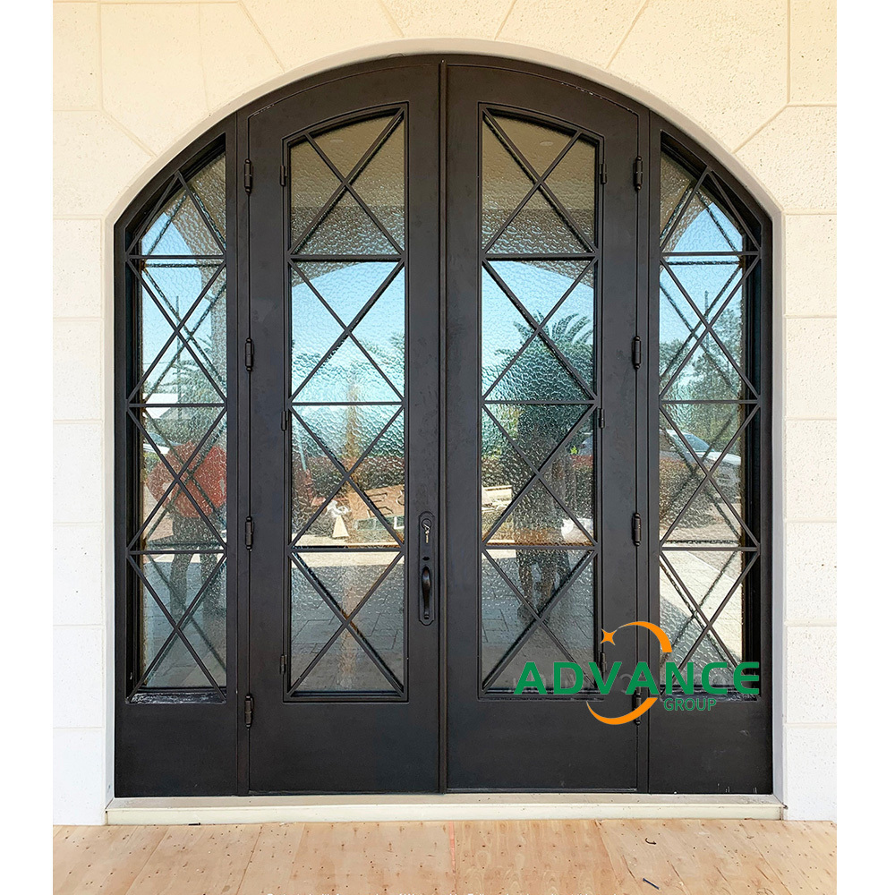 Exquisitely Designed Modern Exterior Arches Double Front Main Wrought Iron Exterior Door Design