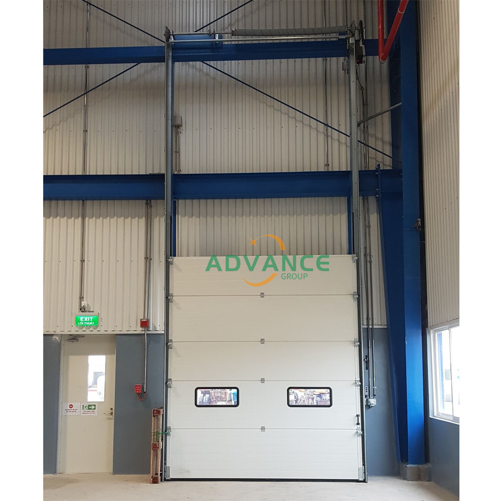 Advance  Steel Panel Industrial Upward Sliding Overhead Sectional Doors Used For Factory