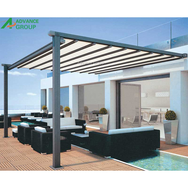 PVC Motorized Sliding Awning Retractable Roof Systems with Side Screens