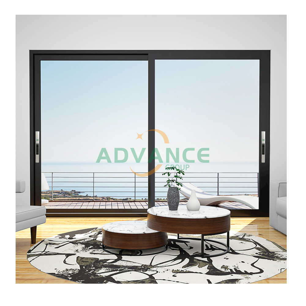 Hot sale aluminium double tempered glass sliding doors high quality 3 panels sliding doors