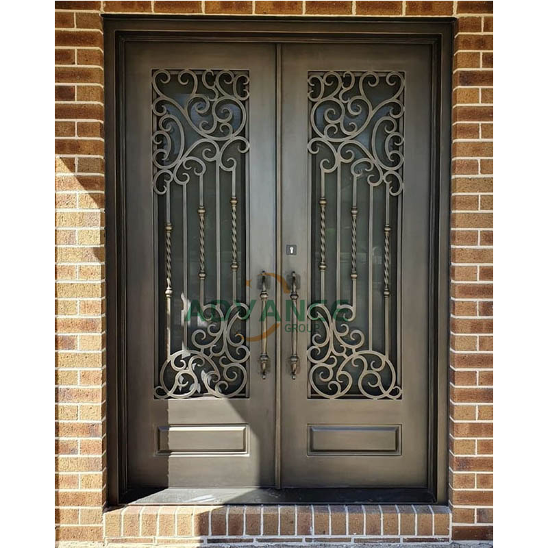 Castle Grille Wrought Iron Door Forged Exterior Front Gate Wrought Iron Entry Door For Manor