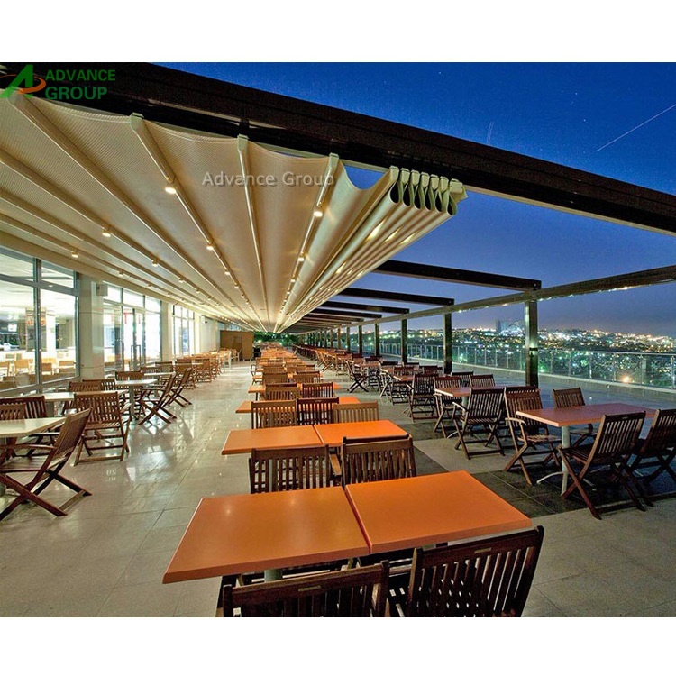 PVC Motorized Sliding Awning Retractable Roof Systems with Side Screens