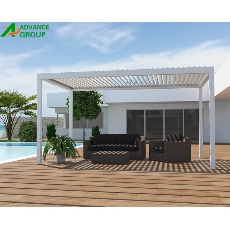 2024 high quality Modern Luxury Aluminum Waterproof Outdoor Pergola with Bright Light garden pergola