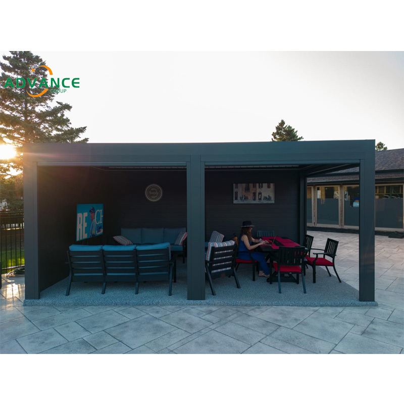 Motorized Aluminio Louver Pavilion Gazebo Ultraviolet-proof Custom Bioclimatic Aluminium Pergola