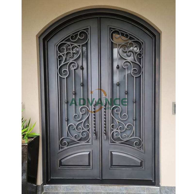 Castle Grille Wrought Iron Door Forged Exterior Front Gate Wrought Iron Entry Door For Manor