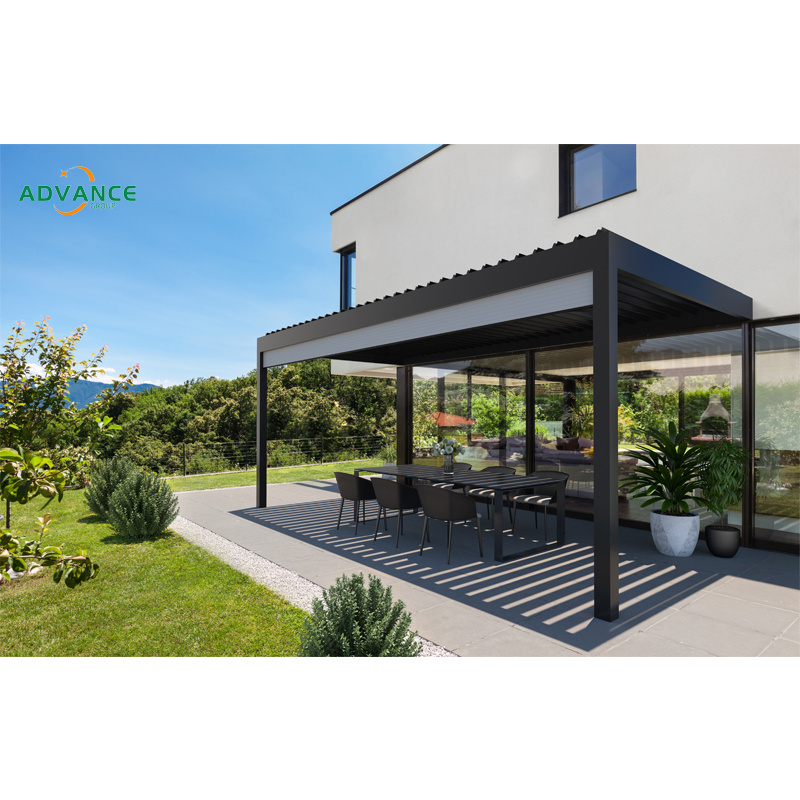 Motorized Aluminio Louver Pavilion Gazebo Ultraviolet-proof Custom Bioclimatic Aluminium Pergola