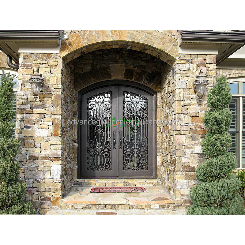 ADVANCE wrought iron main gate with arch design simple iron gate