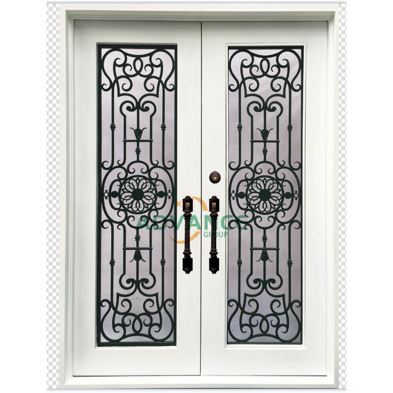 Castle Grille Wrought Iron Door Forged Exterior Front Gate Wrought Iron Entry Door For Manor