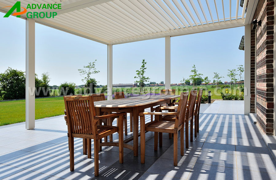 Outdoor Gazebo Customized Modern Bioclimatic Motorized Aluminum Pergola Glass Pergola