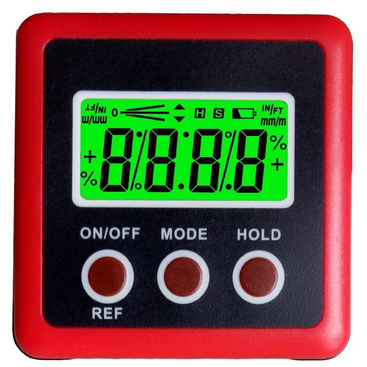 Magnet base 5.8cm Cube Mini Portable Backlight Digital Level Angle Gauge