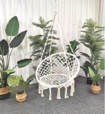 Customized Semi-circular Arc Solid Portable Hanging Rope Swing hammock chair Woven Swing Chair