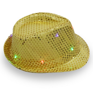 Promotional Wholesale Unisex Panama Australian Mexico Mexican Shiny Light Up Hat Wholesale Led Sequin