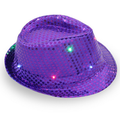 Sequin Light Up LED Hat Light Up Hat Glow Club Party Hats For Bar Costume