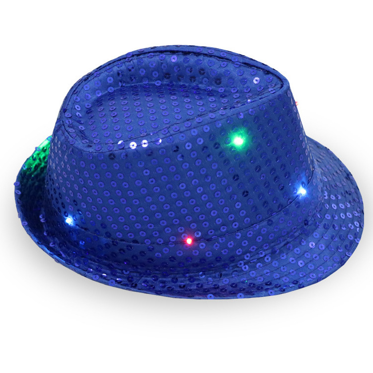 Sequin Light Up LED Hat Light Up Hat Glow Club Party Hats For Bar Costume