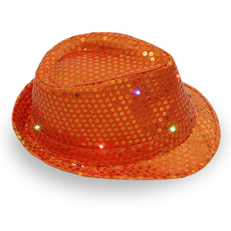 Sequin Light Up LED Hat Light Up Hat Glow Club Party Hats For Bar Costume