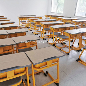 Comfortable Student Modern Children Study Single Desk And Chair Classroom Furniture  iron chair Primary School Desk And Chair