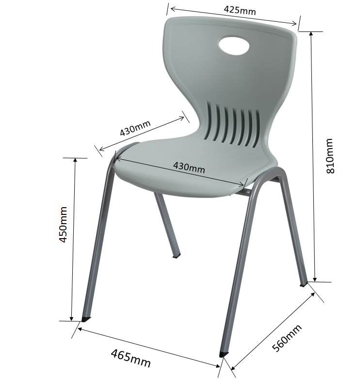 Training Chair Stackable PP plastic training chair Outdoor school furniture School chair