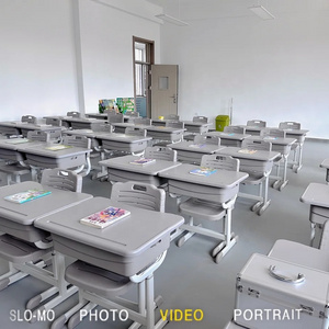 Plastic Colorful Desk and Chair Children Furniture Abs Plastic Table  And Chair For Primary And Secondary School Used