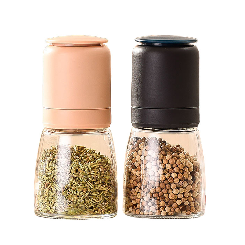 Wholesale manual salt and pepper shaker grinder seasoning spice glass bottle adjustable mill machine