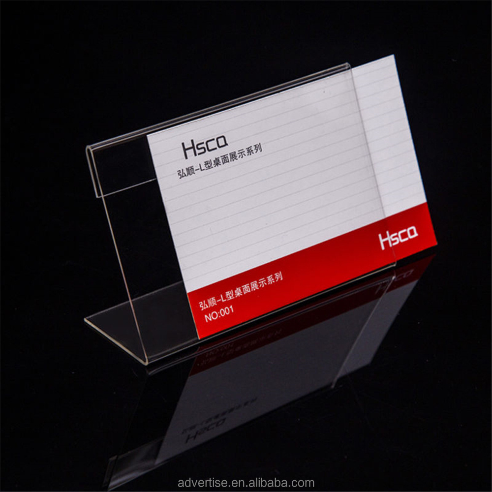 Acrylic L-type A4a5a6 acrylic Price label holder Mini Clear Acrylic Sign Display Holder Price Name Card Tag Label Stands