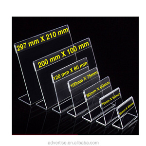 Acrylic L-type A4a5a6 acrylic Price label holder Mini Clear Acrylic Sign Display Holder Price Name Card Tag Label Stands