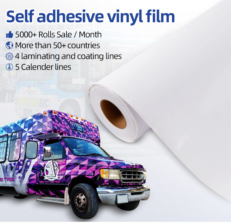 Glossy Matt White Eco Solvent Printing PVC Roll Printable Adhesive Wrap car Vinyl Sticker Roll Self Adhesive Vinyl