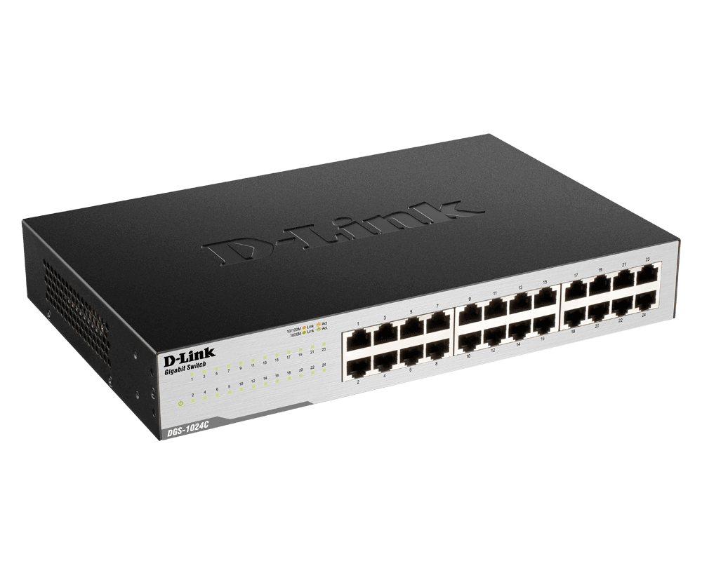 DGS-1024C 24-Port Gigabit Unmanaged Rackmount Switch