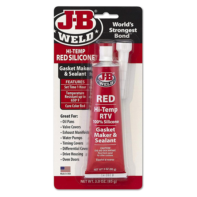 J-B Weld 31314 High Temperature RTV Silicone Gasket Maker and Sealant - Red - 3 oz.