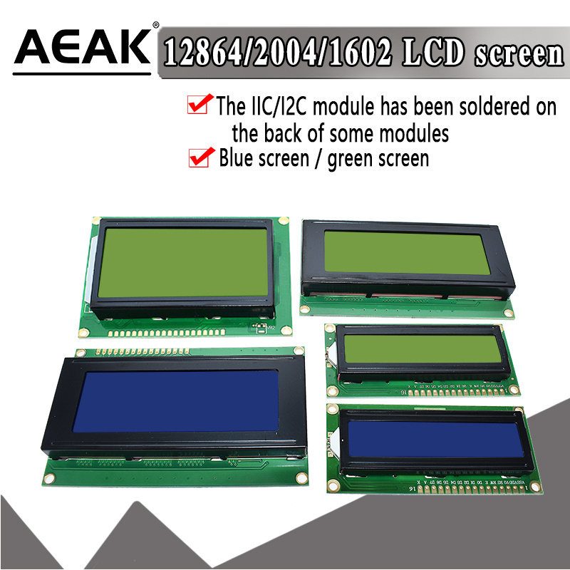 LCD LCD1602 1602 2004 12864 module Blue Green screen 16x2 20X4 Character LCD Display Module HD44780 Controller blue black light