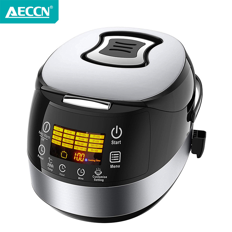 AECCN ODM Home New 5L Model Electric Deluxe Stainless Steel Orange LCD display  Kitchen Appliances Rice Cooker