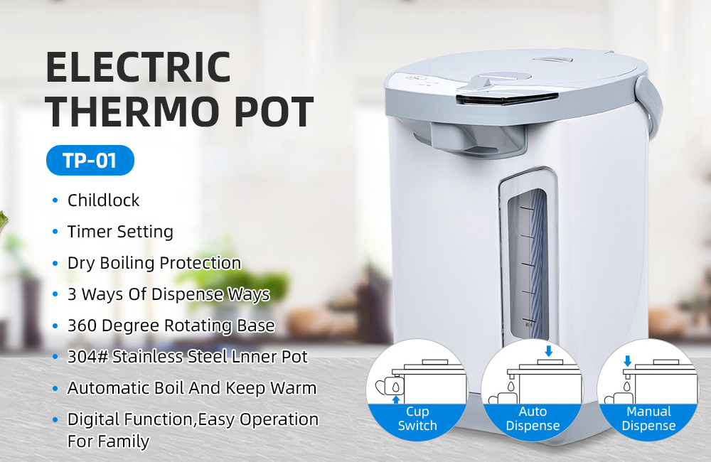 AECCN new arrival three water dispenser water boiler 304 stainless steel warmer electric hot air thermo pot