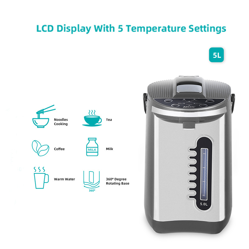 AECCN ODM OEM 680W 360 Degree Rotatingbase SUS304 stainless steel Timer Setting Smart Home Appliances electric water kettle