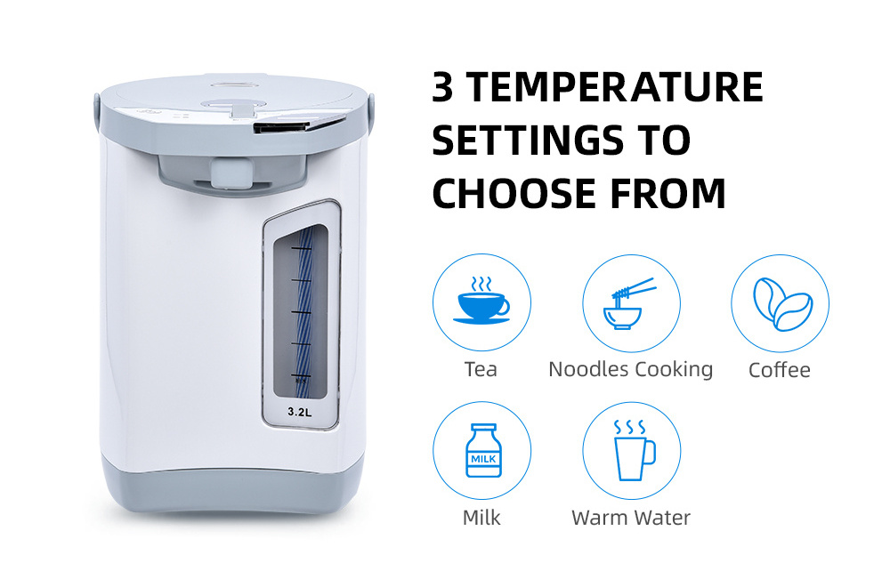 AECCN new arrival three water dispenser water boiler 304 stainless steel warmer electric hot air thermo pot